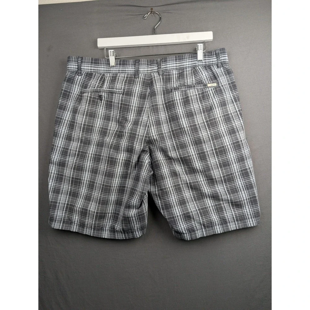 Greg Norman for Tasso Elba Mens Plaid Golf Shorts Grey Size‎ 38 Flat Front
